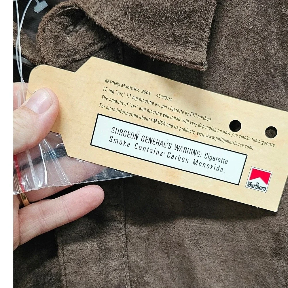 Marlboro Cowboy Chronicles Brown Suede Leather Shirt Jacket Vintage 2001 Mens M